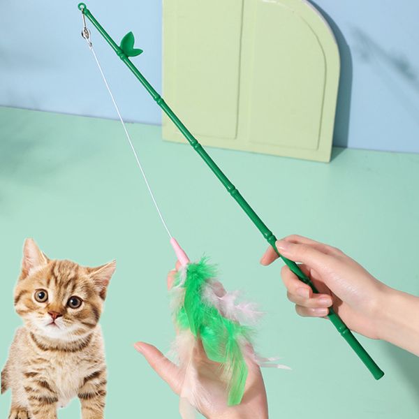Green feather wand