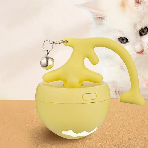 Wobble toy with feather and bell